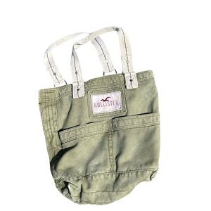 Hollister Sage Green Canvas Bag